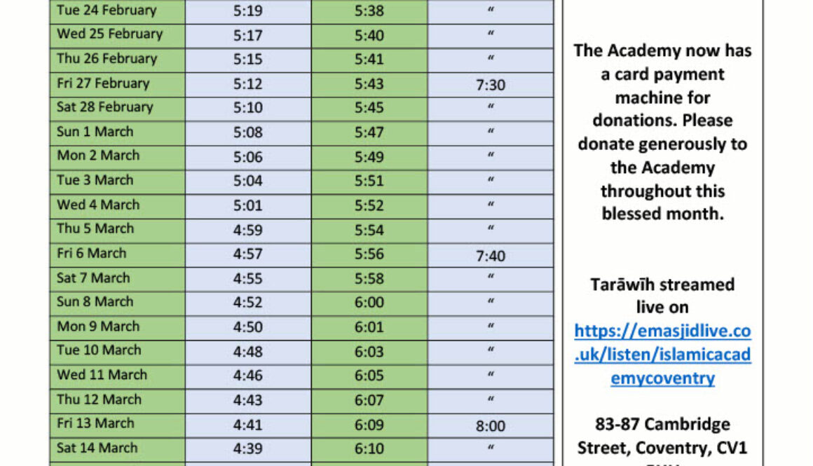 iac 2026 ramadhan timetable